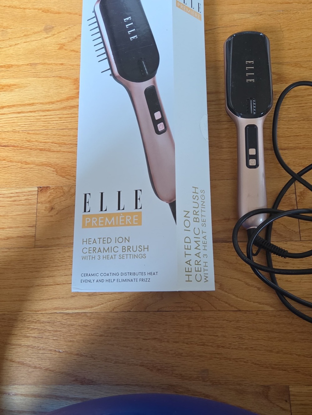 Elle Rose Gold and Black Heated Ceramic Hair Brush